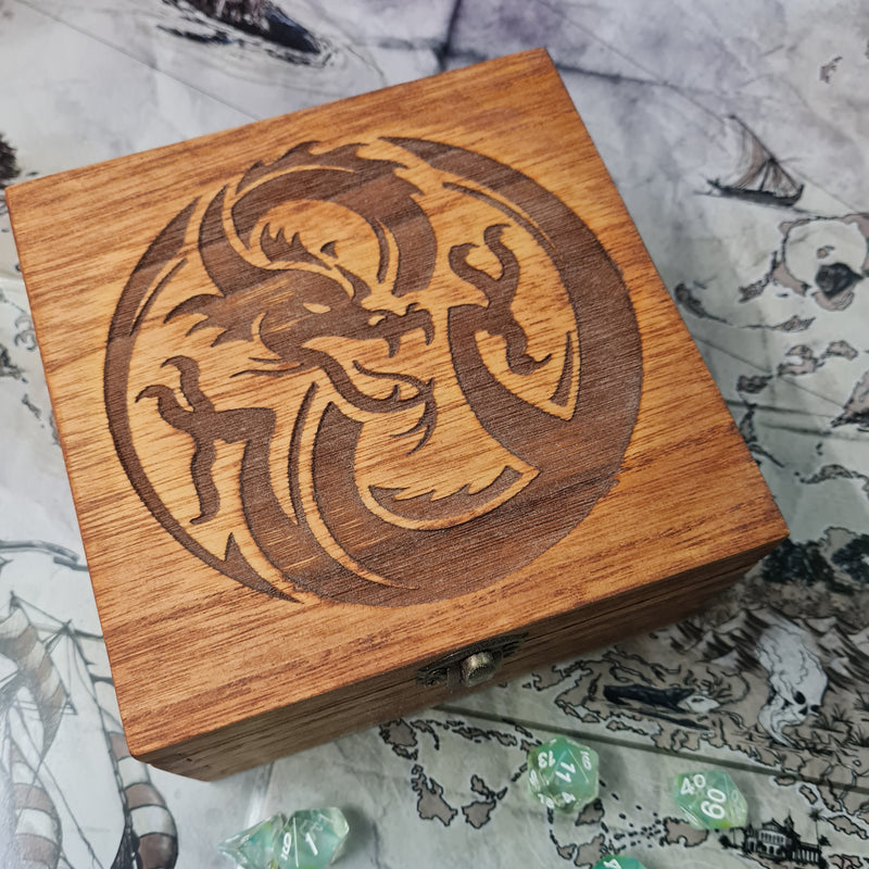 Circular Dragon  Trinket or  Dice Box - Felted - CRITIT