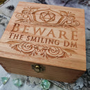 Beware the smiling DM Trinket or  Dice Box - Felted - CRITIT