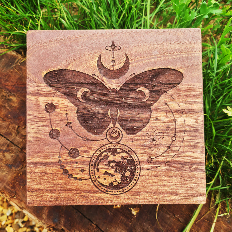 Mystical Moth Trinket or  Dice Box - Felted - CRITIT