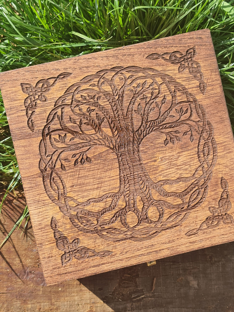 Tree of Life Trinket or  Dice Box - Felted - CRITIT