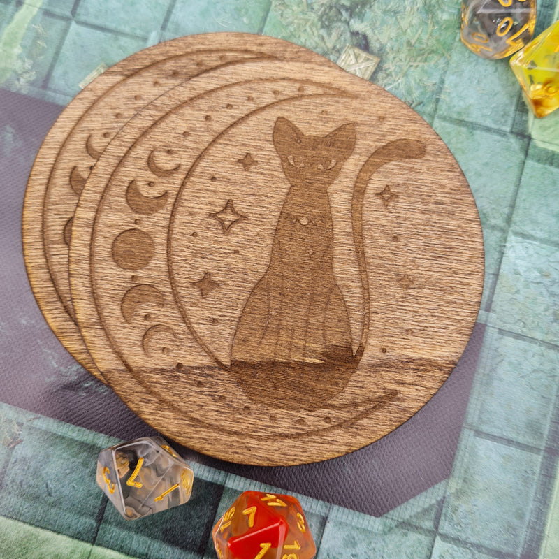 Moon Cat Set of 2 Coasters - CRITIT