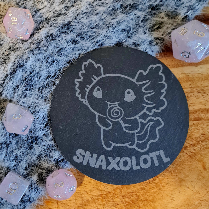 Snaxolotl Axolotl Slate coaster - CRITIT