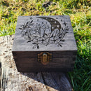 Wooden Crystal Moon with Flowers Box - CRITIT