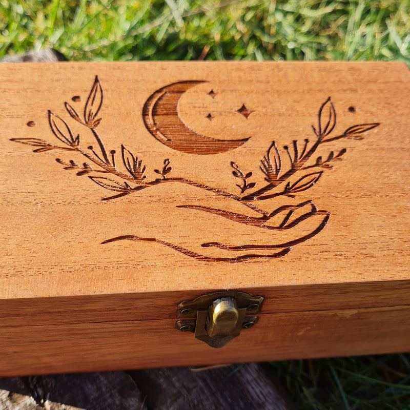Moon Hand Wooden Rectangular Box - CRITIT