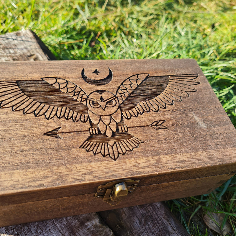 Moon Owl Wooden Rectangular Box - CRITIT
