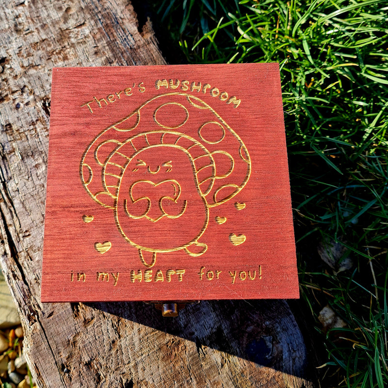 Happy Love Mushroom Wooden  Box - CRITIT