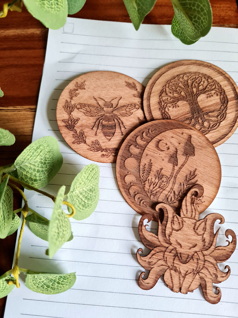 Mystical Wooden Stickers
