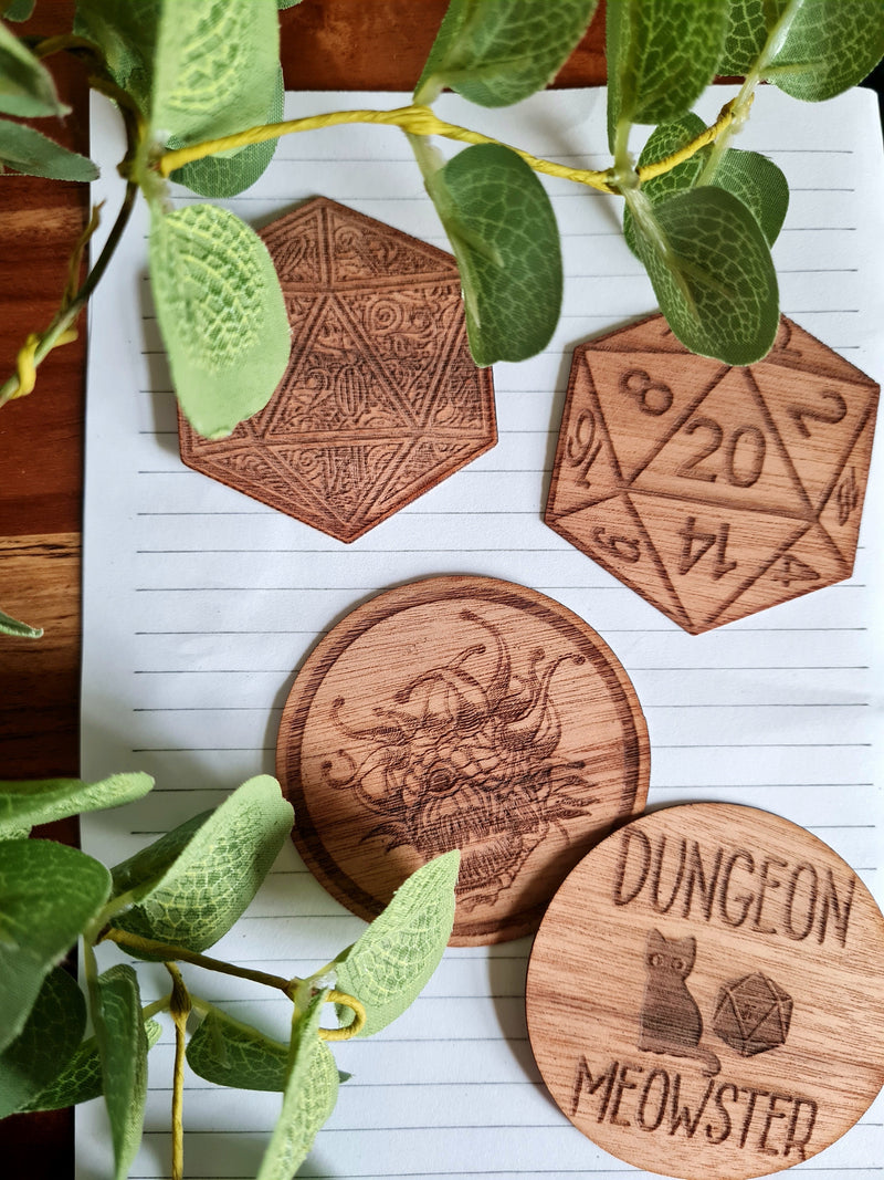 Dungeon and Dragons Wooden Stickers