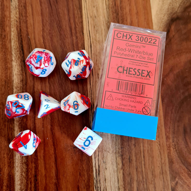 Chessex Gemini Red White Blue CHX30022