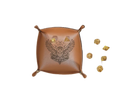 PU Leather look dice/trinket tray - Owl