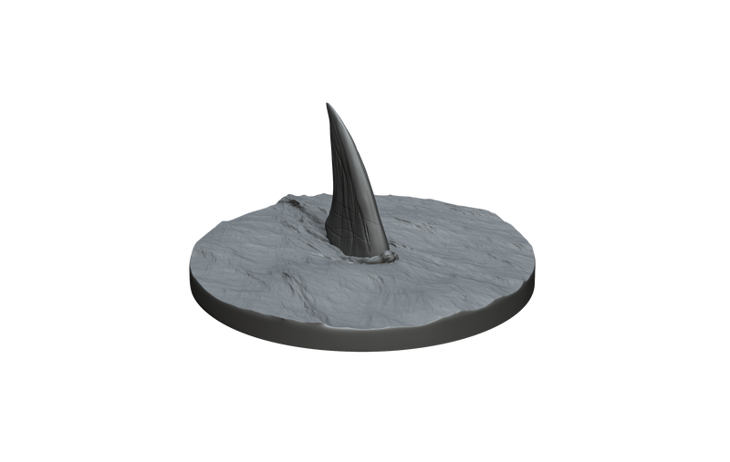 Great White Shark and Fins STL Miniature File - CRITIT