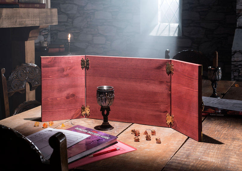 Viking Wooden Dungeon Master Screen - Now includes FREE built in tracker & tokens - CRITIT